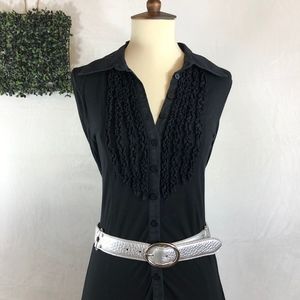 Cole Haan Silver Leather Belt New